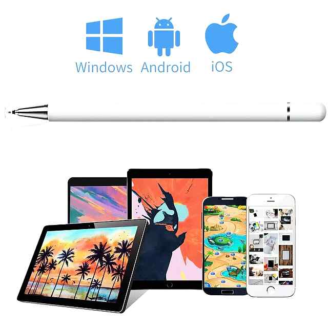 Стилус-перо 2в1 з магнітною фіксацією - сумісно з iPad/Android - універсальне для малювання та письма - запасна гумка - 1 фото товару