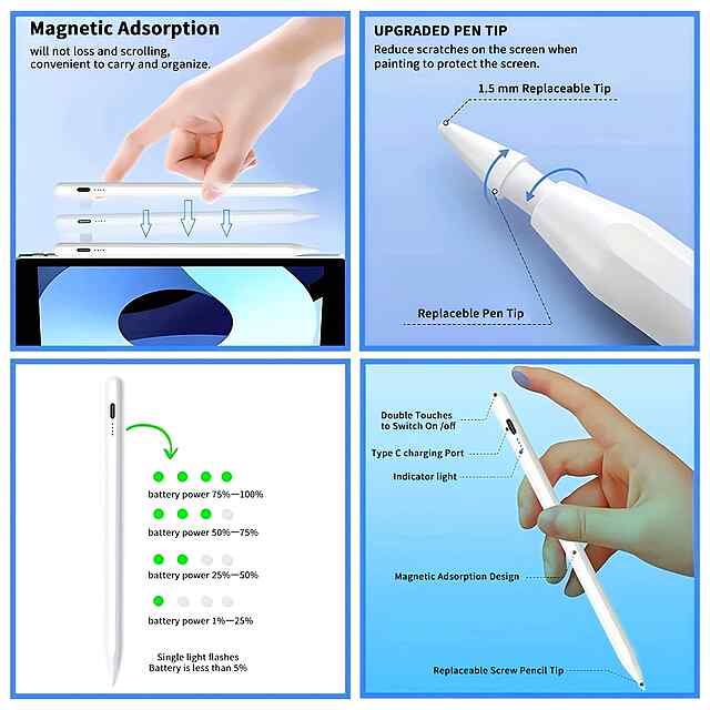 Стилус універсальний для Android, IOS, Windows, Huawei, Xiaomi - бірюзовий колір! - 1 фото товару