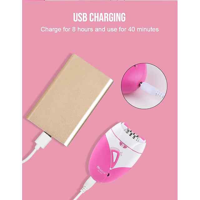 Surker Епілятор бездротовий жіночий для всього тіла з підсвіткою, рожевий. Довговічний! - 2 фото товару