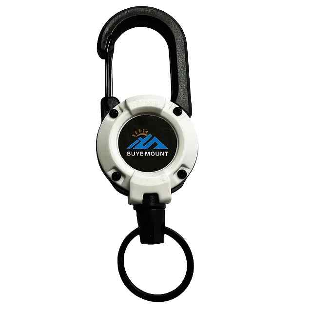 Тактичний висувний брелок-карабін з тросом для ключів та телефону. Надійний антизлодійський аксесуар.