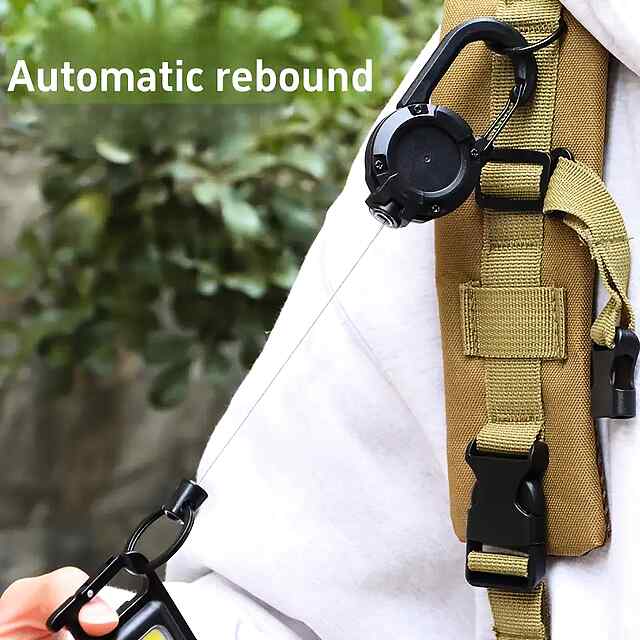 Тактичний висувний брелок-карабін з тросом для ключів та телефону. Надійний антизлодійський аксесуар. - 1 фото товару