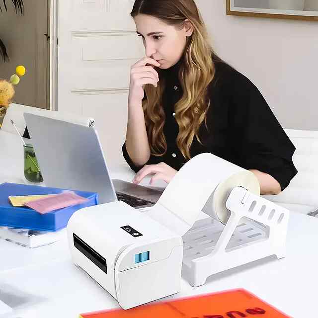 Термопринтер етикеток WiFi USB (Чорний)   500шт etiketok та підставка - 2 фото товару