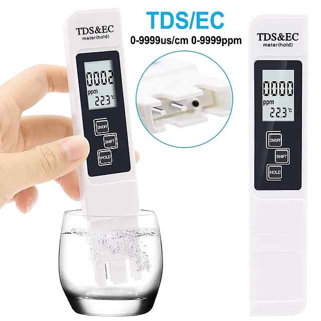 Тестер води 3-в-1 TDS/EC/Темп. - Перевірка якості води LCD дисплей. - 3 фото товару