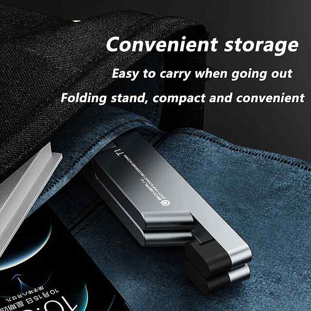 Тримач для телефона з алюмінієвого сплаву, складний, універсальний, силіконовий захист. Україна - 1 фото товару