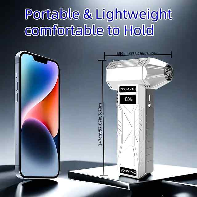 Турбовентилятор Air Duster 100 000 об/хв з LED дисплеєм та USB зарядкою. Бездротовий багатофункціональний компресор для очищення. - 2 фото товару