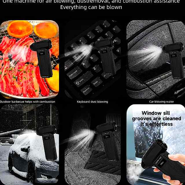 Турбовентилятор бездротовий з дисплеєм, підсвіткою   USB зарядка. Потужне очищення. - 1 фото товару