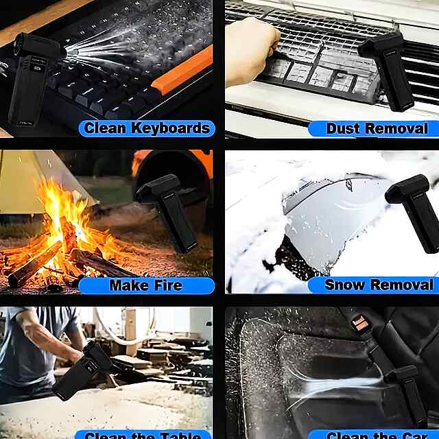 Турбовентилятор бездротовий з дисплеєм, підсвіткою   USB зарядка. Потужне очищення. - 2 фото товару