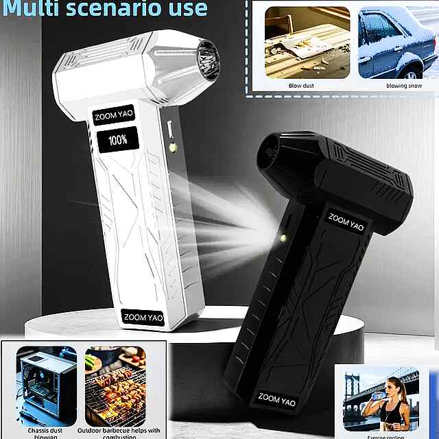 Турбовентилятор з дисплеєм, підсвіткою та USB-зарядкою. Потужне очищення від пилу. Бездротовий, портативний! Купити в UA. - 3 фото товару