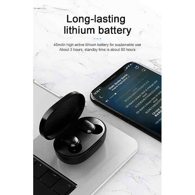 TWS A6s Bluetooth гарнітура Xiaomi, Huawei, iPhone - Чорний/Рожевий IPX5 - 1 фото товару