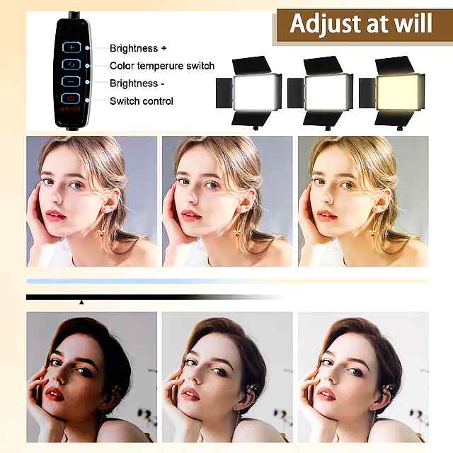 UEGOGO 10 LED лампа для зйомок, макіяжу та стрімінгу   штатив 160см - 1 фото товару