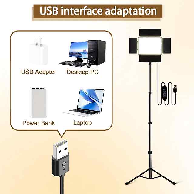 UEGOGO LED лампа з штативом, 10 дюймів - ідеальне світло для блогерів/відеозйомок. - 1 фото товару