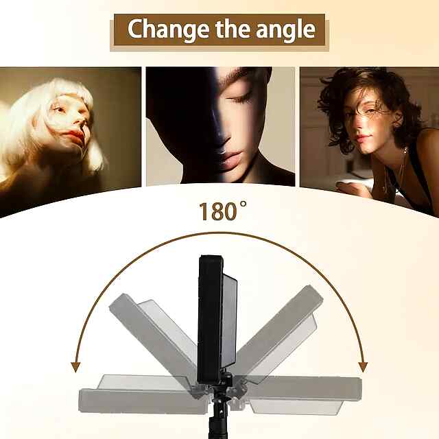 UEGOGO LED лампа з штативом, 10 дюймів - ідеальне світло для блогерів/відеозйомок. - 3 фото товару