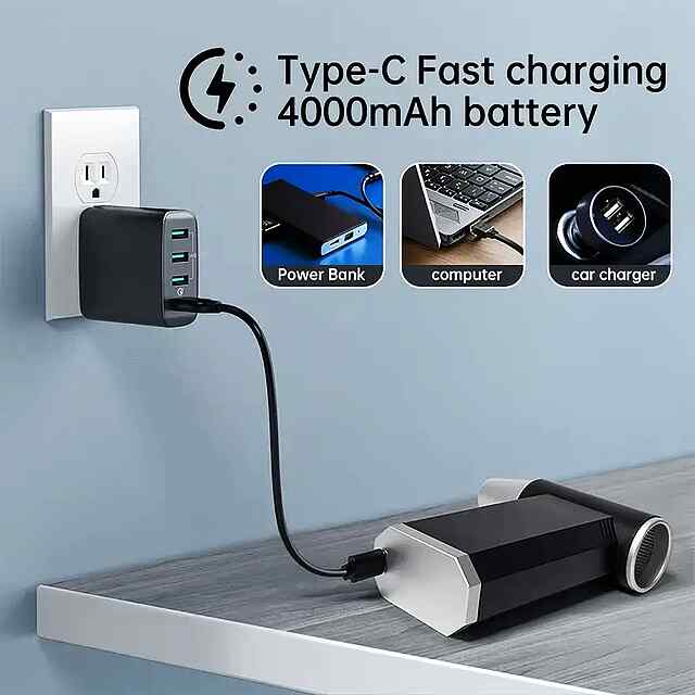 Ультра-Потужний Міні Турбо-Вентилятор: 4 рівня швидкості, акум. 4000mAh. - 2 фото товару