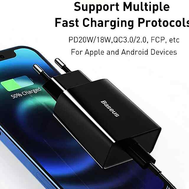 Універсальний Зарядник Type-C: iPhone, Android, Швидка Зарядка PD20W, Вогнестійкий - 1 фото товару