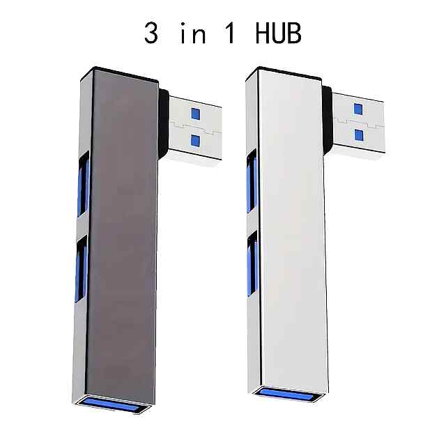 USB 3.0 3-портовий 90° колінний концентратор: швидкий та компактний - 1 фото товару