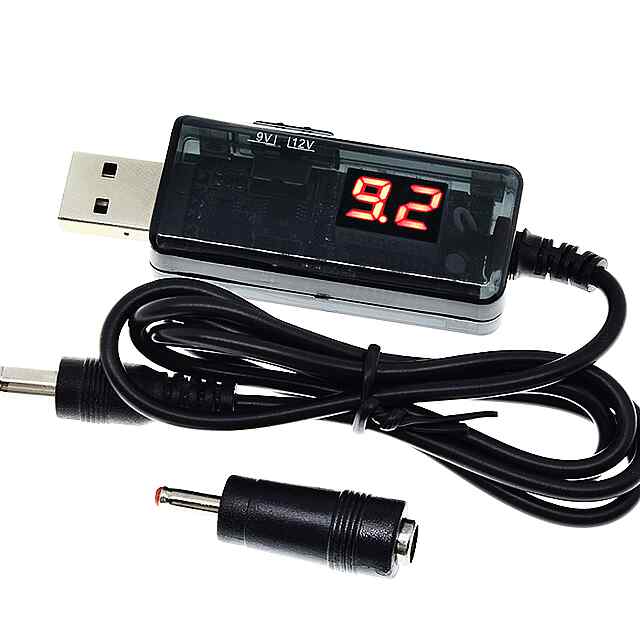 USB DC Кабель для живлення приладів та WI-FI 9V/12V, довжина 0.8м, з перехідниками - 1 фото товару