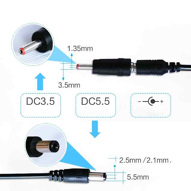 USB DC Кабель живлення 9/12V для приладів та роутерів (5.5*2.1) - 0.8 м - 1 фото товару