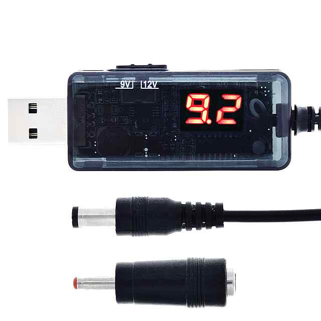 USB DC Кабель живлення 9/12V для приладів та роутерів (5.5*2.1) - 0.8 м - 2 фото товару