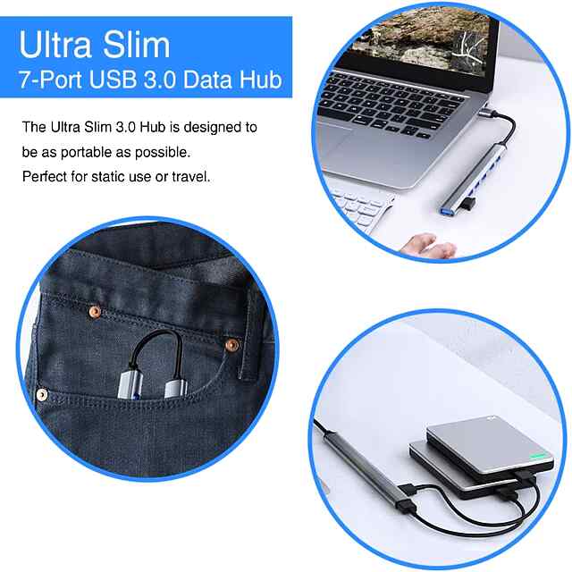 USB HUB 7 портів Металевий Type C ЮСБ Хаб для ноутбука - 1 фото товару