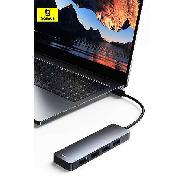 USB Hub Baseus 4xUSB3.0 BS-OHO80, 15см, Space Grey (в наявності) - 1 фото товару