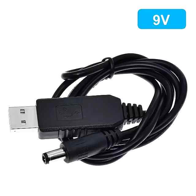 Кабель живлення USB-DC 9V для пристроїв, 1м, штекер 5.5х2.1мм