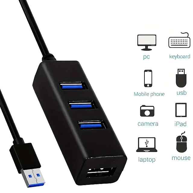 USB хаб 5x USB 3.0 Type-C для ноутбуків і ПК, компактний та швидкий. - 3 фото товару