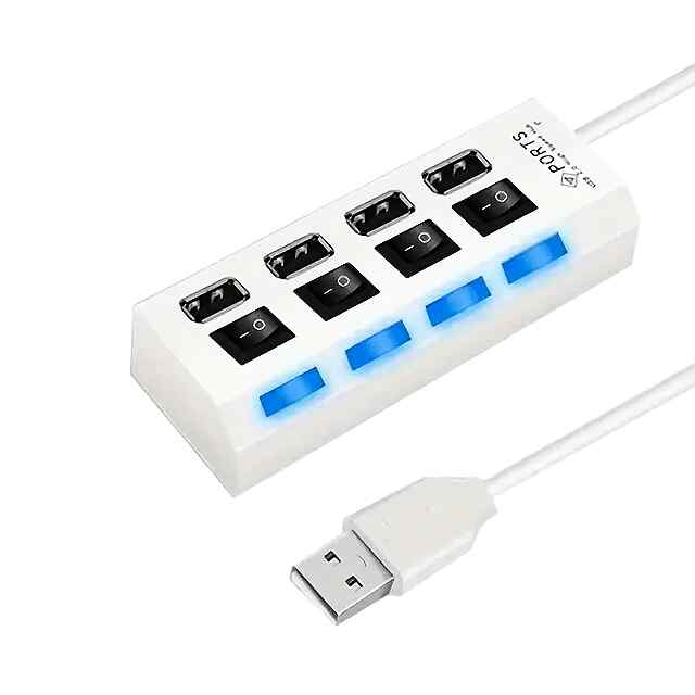 USB хаб 7-порт. Високошвидкісний, портативний для ПК/ноутбука, PlugPlay. До 480 Мбіт/с. - 1 фото товару