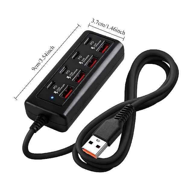 USB-хаб 8-в-1   Зарядка Type-C/A до 25W (без БЖ) — універсальний, портативний - 2 фото товару