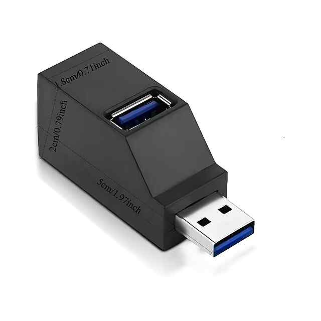 USB Розгалужувач MeiGlobal 3in1: USB 3.0   USB 2.0 x2, швидкий, для ПК/ноутбука, PlugPlay.