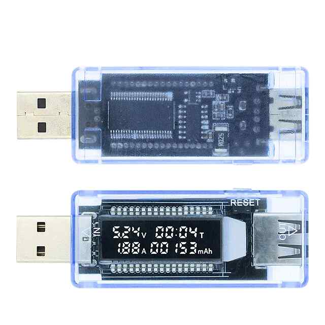 USB тестер струму напруги ємності KWS-V20 - компактний, для телефону, ПК та авто, вимірювання mAh/год. Україна.