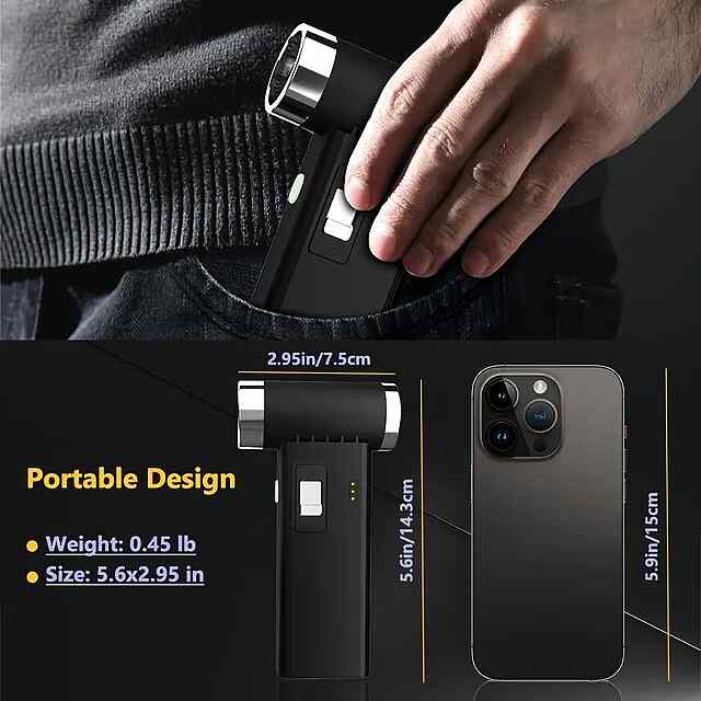 USB турбовентилятор Air Duster 110 тис об/хв з акумулятором та плавною регул. швидкості - 2 фото товару