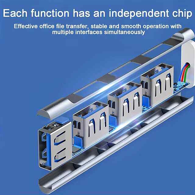 USB Type-C Hub - 4 порти (1x USB3.0 3x USB2.0) для ноутбуків ПК, консолей - 3 фото товару