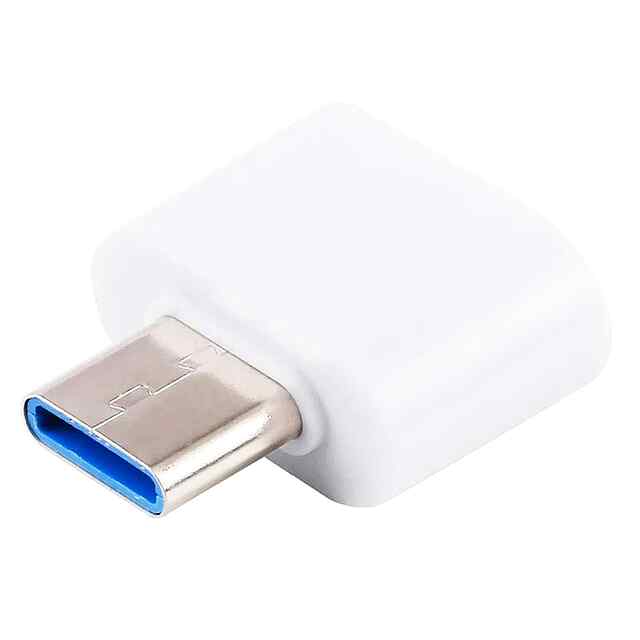 USB Type-C перехідник ➡ USB 2.0 OTG адаптер (білий) для смартфонів та планшетів.