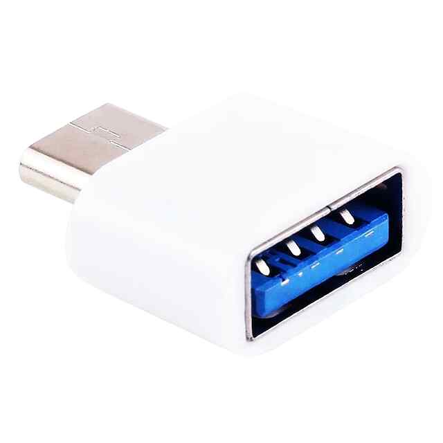 USB Type-C перехідник ➡ USB 2.0 OTG адаптер (білий) для смартфонів та планшетів. - 2 фото товару