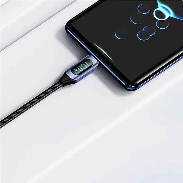 USB Type-C - USB Type-C (100W) з LED дисплеєм (XC007), 1м. Зарядка, передача даних, швидкий заряд Power Delivery, iPhone/ноутбук. - 2 фото товару