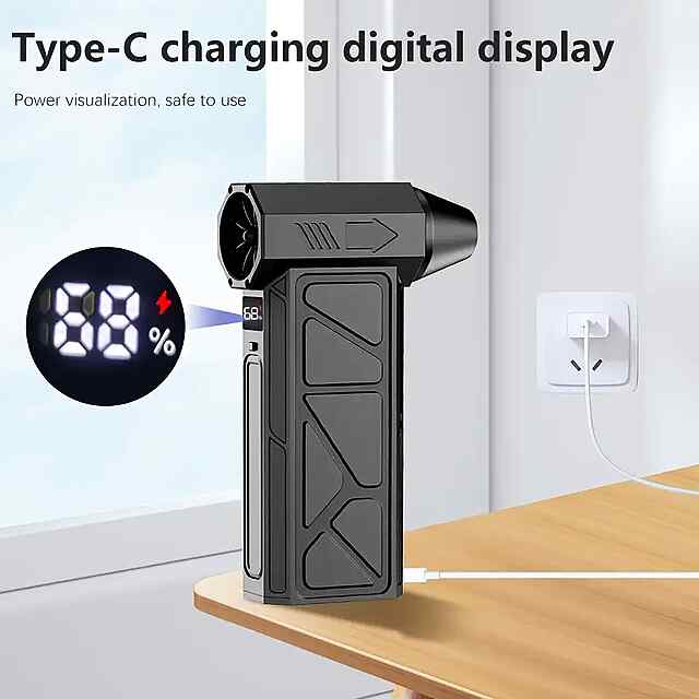 USB Вентилятор-повітродув 4000 мА·год з ліхтарем для авто/дому/вулиці. - 2 фото товару