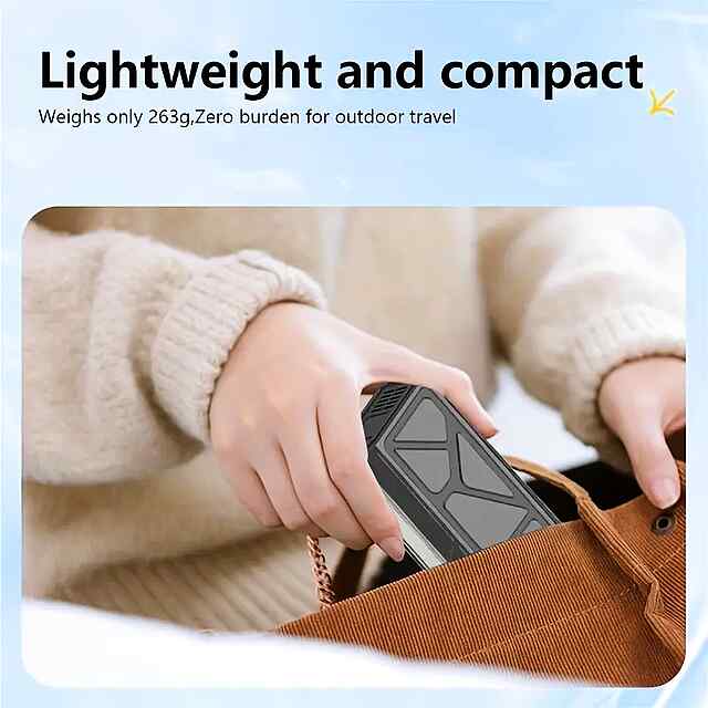 USB вентилятор-повітродув 4000 мАг з ліхтарем: авто/дім/вулиця - 1 фото товару