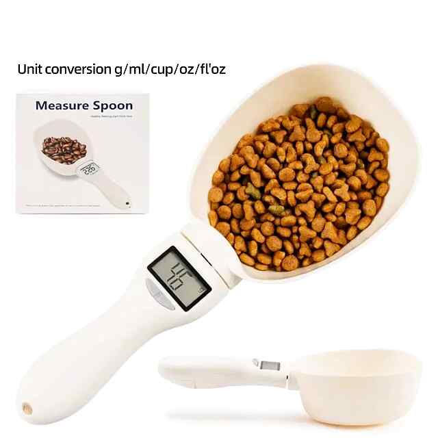 Ваги-мірник для корму котів і собак: точне дозування, портативні, з батарейкою в комплекті.