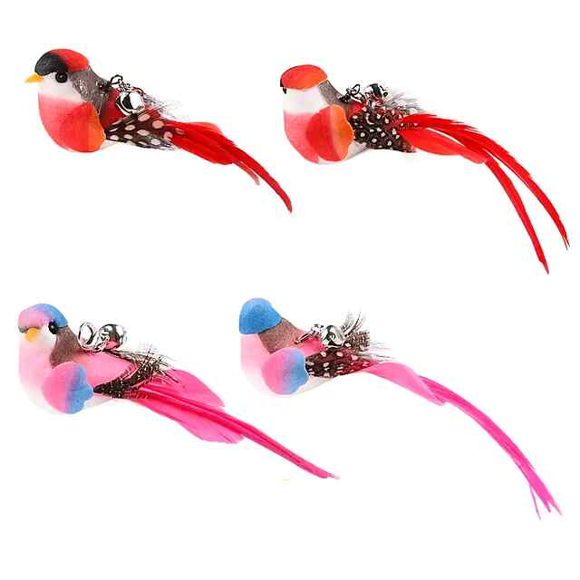 Вакуумна іграшка для котів Мисливець: пір'я сталевий дріт, безпечна та міцна. Розвиває мисливські інстинкти. Купити в UA. - 3 фото товару