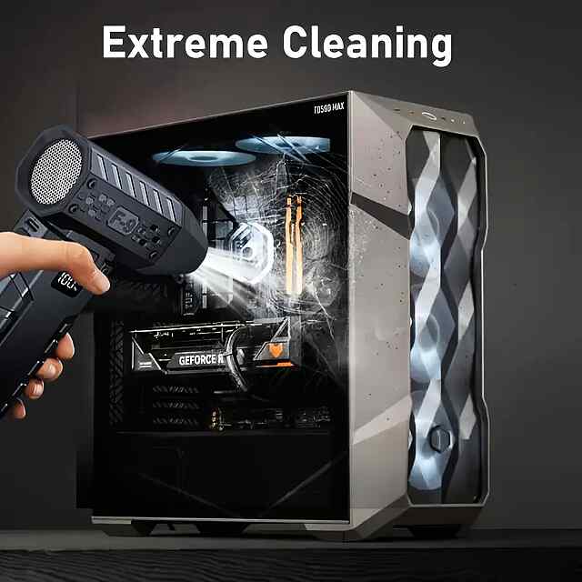 Портативний вентилятор з ліхтариком | Регулювання обертів та турборежим | USB Type-C зарядна станція.