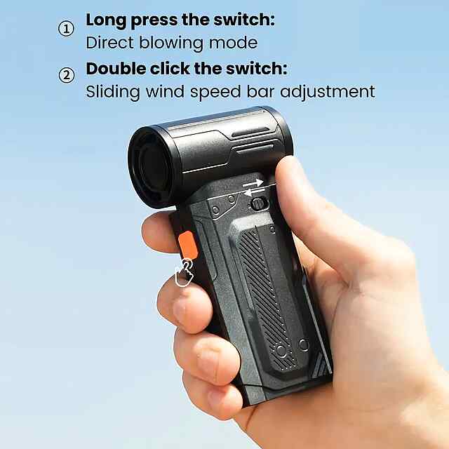 Вентилятор ручний 130000 об/хв з акум. 2000mAh: охолодження, пилосос, компресор - 2 фото товару