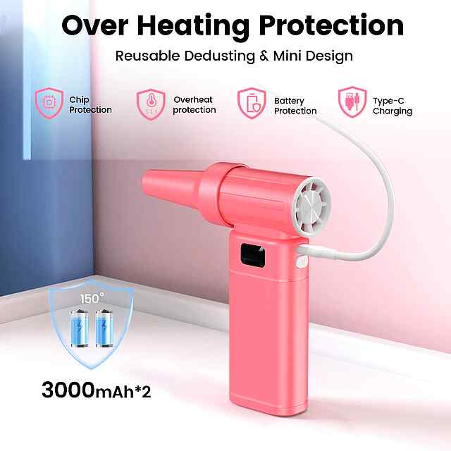 Вентилятор Ручний 130000 об/хв з акум. 3000mAh - охолодж., очищення та LED підсвітка! - 1 фото товару