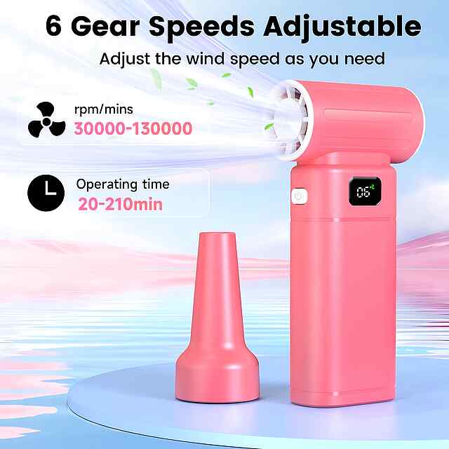 Вентилятор Ручний 130000 об/хв з акум. 3000mAh - охолодж., очищення та LED підсвітка! - 3 фото товару