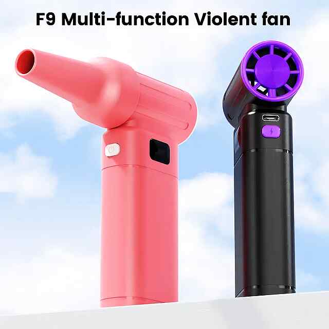 Вентилятор ручний 130000 об/хв з акумом 3000 mAh   LED   насадка - 2 фото товару