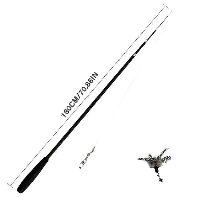 Вудка з пір’ям для котів 180 см, інтерактивна гра для улюбленця - 1 фото товару