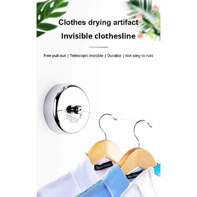 Висувна настінна сушарка для білизни нержавійка 304 до 5 кг 2.8 м - 0 фото товару