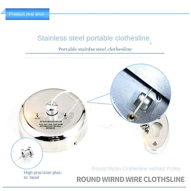 Висувна настінна сушарка для білизни нержавійка 304 до 5 кг 2.8 м - 1 фото товару