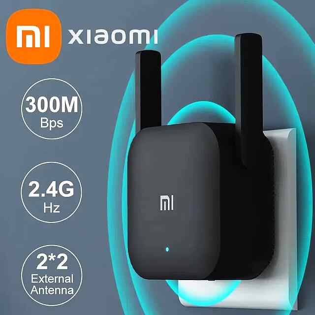 Wi-Fi підсилювач Xiaomi Mi Pro - Євро вилка   перехідник, до 300 Мбіт/с, розширення зони покриття.