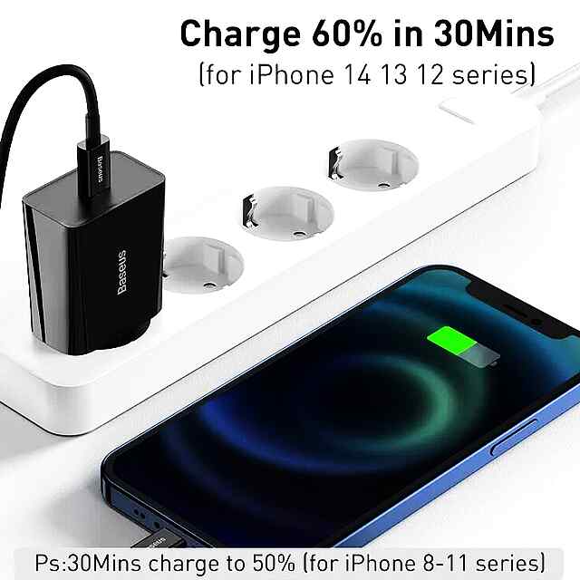 Зарядка Type-C 20W, універсальна для iPhone 15/14/13, Power Delivery PD QC3.0, компактна, захист від ударів - 1 фото товару