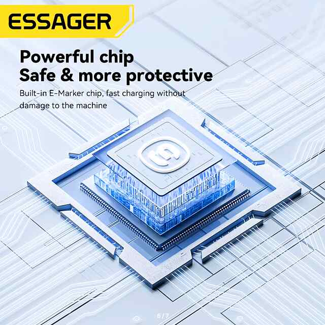 Зарядний пристрій ESSAGER GaN USB Type-C 20 Вт. Швидка зарядка. Для iPhone iPad Samsung. Компактний, сертифікат CE. Україна - 1 фото товару